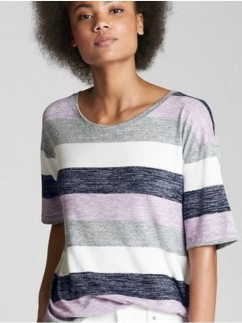 Gap Striped Knit Short Sleeve T-Shirt Pullover Top Women's Size Medium